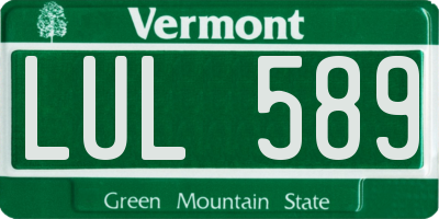 VT license plate LUL589