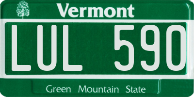 VT license plate LUL590