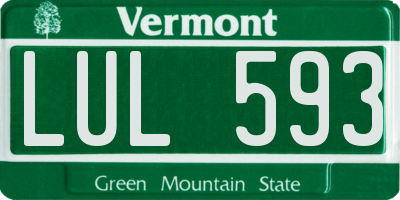 VT license plate LUL593