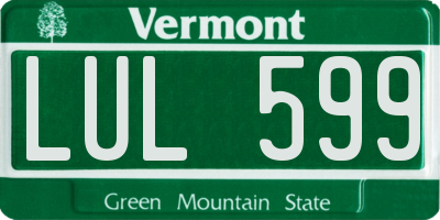 VT license plate LUL599