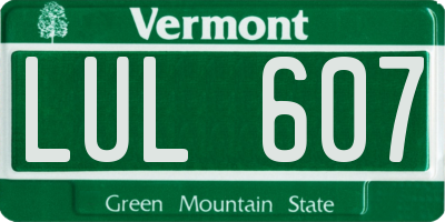 VT license plate LUL607