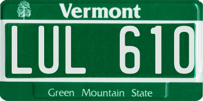 VT license plate LUL610