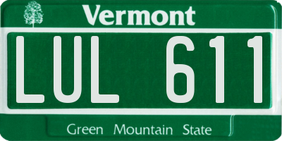 VT license plate LUL611