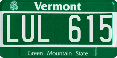 VT license plate LUL615