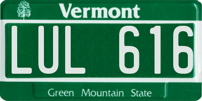 VT license plate LUL616