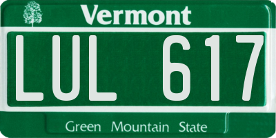 VT license plate LUL617