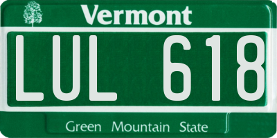VT license plate LUL618