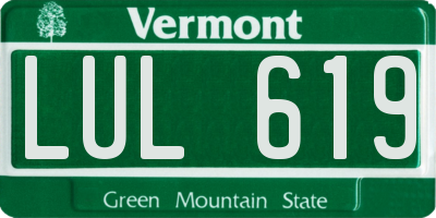 VT license plate LUL619