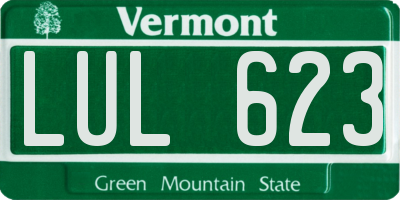 VT license plate LUL623