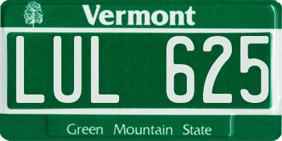 VT license plate LUL625