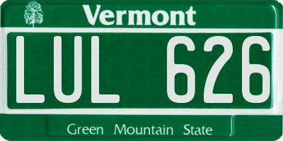 VT license plate LUL626
