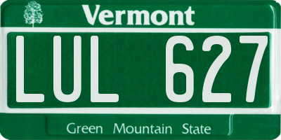 VT license plate LUL627