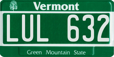 VT license plate LUL632