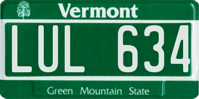 VT license plate LUL634