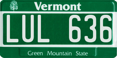 VT license plate LUL636