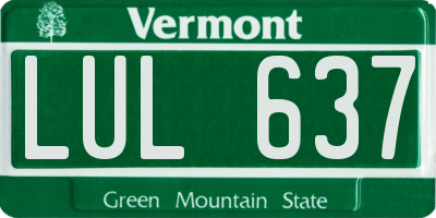 VT license plate LUL637