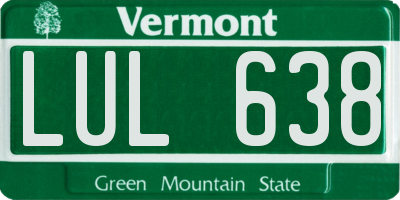 VT license plate LUL638