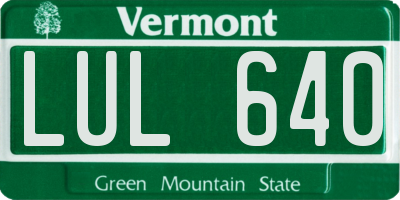 VT license plate LUL640