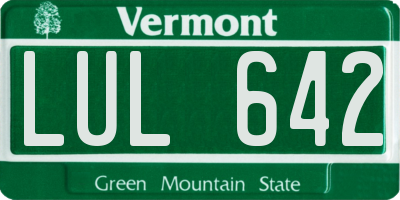 VT license plate LUL642