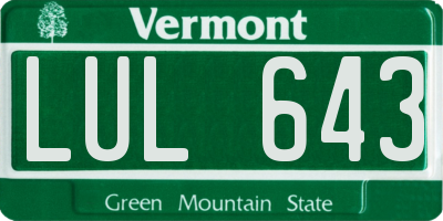 VT license plate LUL643