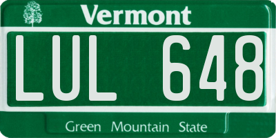 VT license plate LUL648