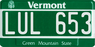 VT license plate LUL653