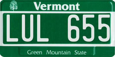 VT license plate LUL655