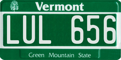 VT license plate LUL656