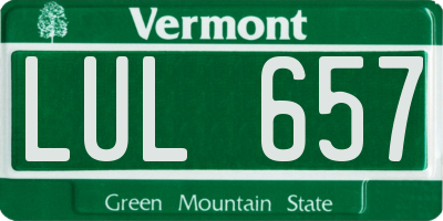 VT license plate LUL657