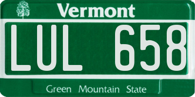 VT license plate LUL658