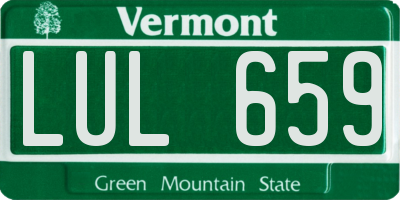 VT license plate LUL659