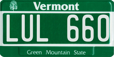 VT license plate LUL660