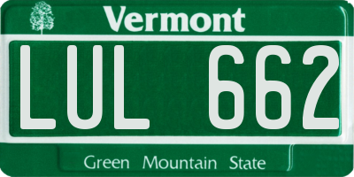 VT license plate LUL662