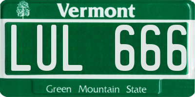 VT license plate LUL666