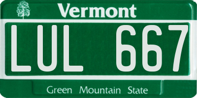 VT license plate LUL667