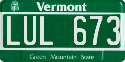 VT license plate LUL673