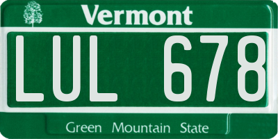 VT license plate LUL678