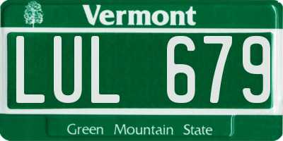 VT license plate LUL679