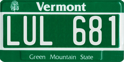 VT license plate LUL681
