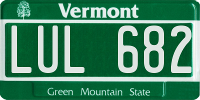 VT license plate LUL682