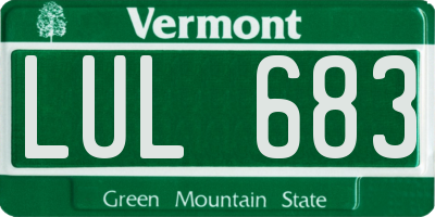 VT license plate LUL683