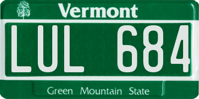 VT license plate LUL684