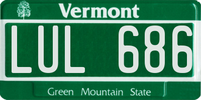 VT license plate LUL686