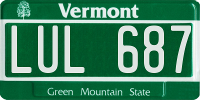 VT license plate LUL687