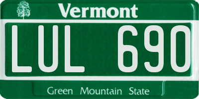 VT license plate LUL690