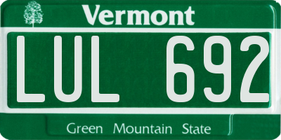 VT license plate LUL692