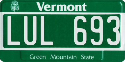 VT license plate LUL693
