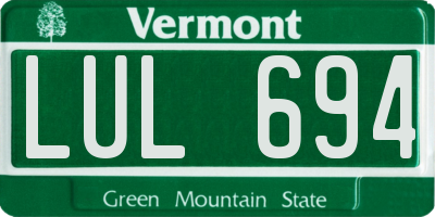 VT license plate LUL694