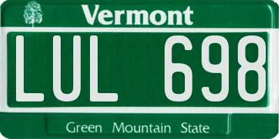 VT license plate LUL698