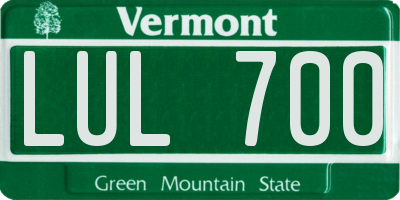 VT license plate LUL700